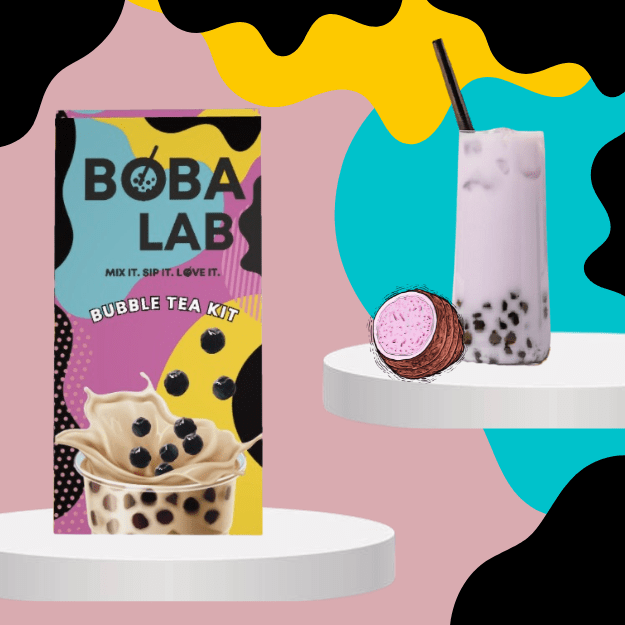 TARO PIENINĖS BURBULINĖS ARBATOS RINKINYS SU LIČIŲ SPROGSTANČIAIS PERLAIS